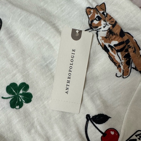 Maeve The Boxy Caitlin  White Graphic Long Sleeve Tee - Picture 8 of 9